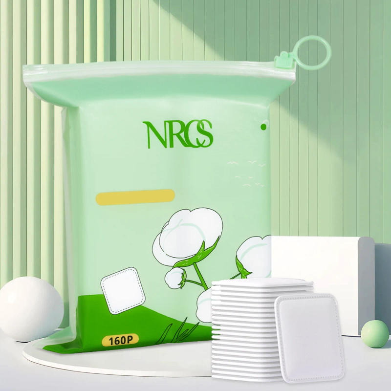 Description Picture 3 of item160pcs/320pcs/480pcs soft square makeup remover pad, used for daily facial cleaning, wet compress and makeup remover.