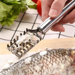 2024 Stainless Steel Fast Cleaning Fish Peeler Scale Remover Seafood Crackers Fish Scaler Cleaner Planet Skin Brush Scraper Tool