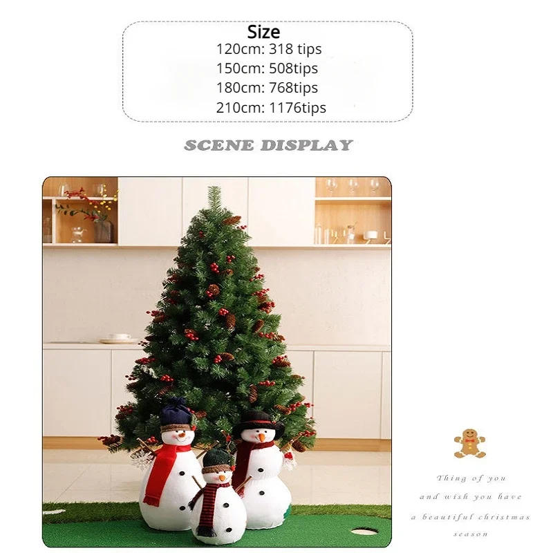 Description Picture 4 of itemLarge Artificial PVC Christmas Tree base mixed pine cones and red fruit Christmas Tree holiday decorations 1.2m-2.7m