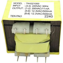 1PCS Boiler water heater power board transformer 200V11mA pin 8-pin  TK4321000 Dual 12.3V 500mA