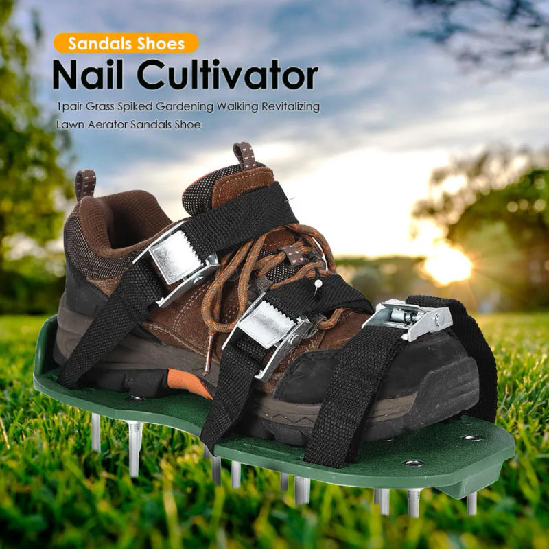 Description Picture 4 of itemGarden Nail Shoes Grass Loose Soil Tool 5cm Long Nail Lawn Aerator Grass Spikes Shoes Self-Leveling Epoxy Yard Grass Cultivator