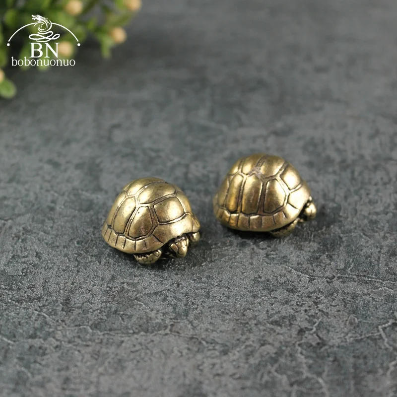 Description Picture 4 of itemHeavy Ball Shape Turtle Miniatures Figurines Antique Metal Brass Animal Tortoise Small Statue Tea Pet Table Ornament Home Decors