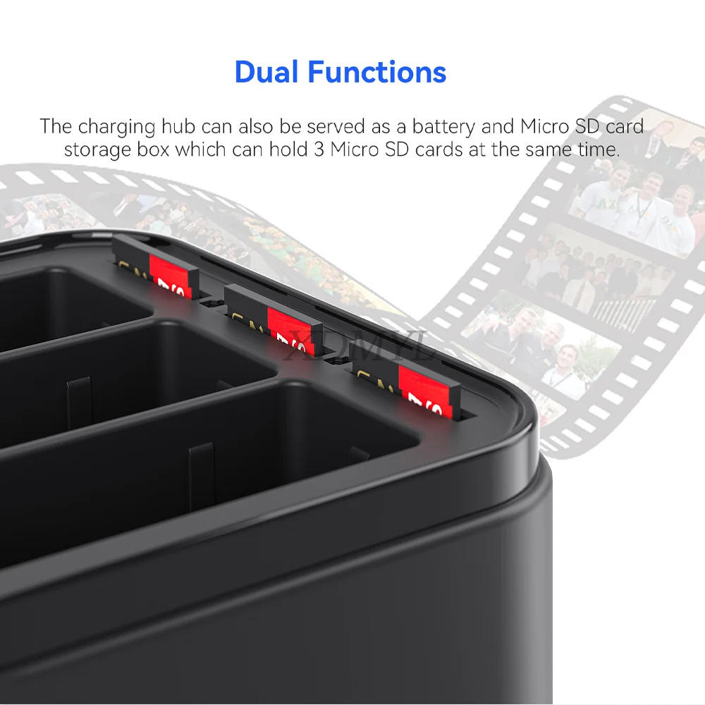 Description Picture 6 of itemBattery Charger Hub For GoPro 13 3 Slots Charging Box Charging Dock Manager Charger Stand For GoPro Hero 13 Camera Accessories