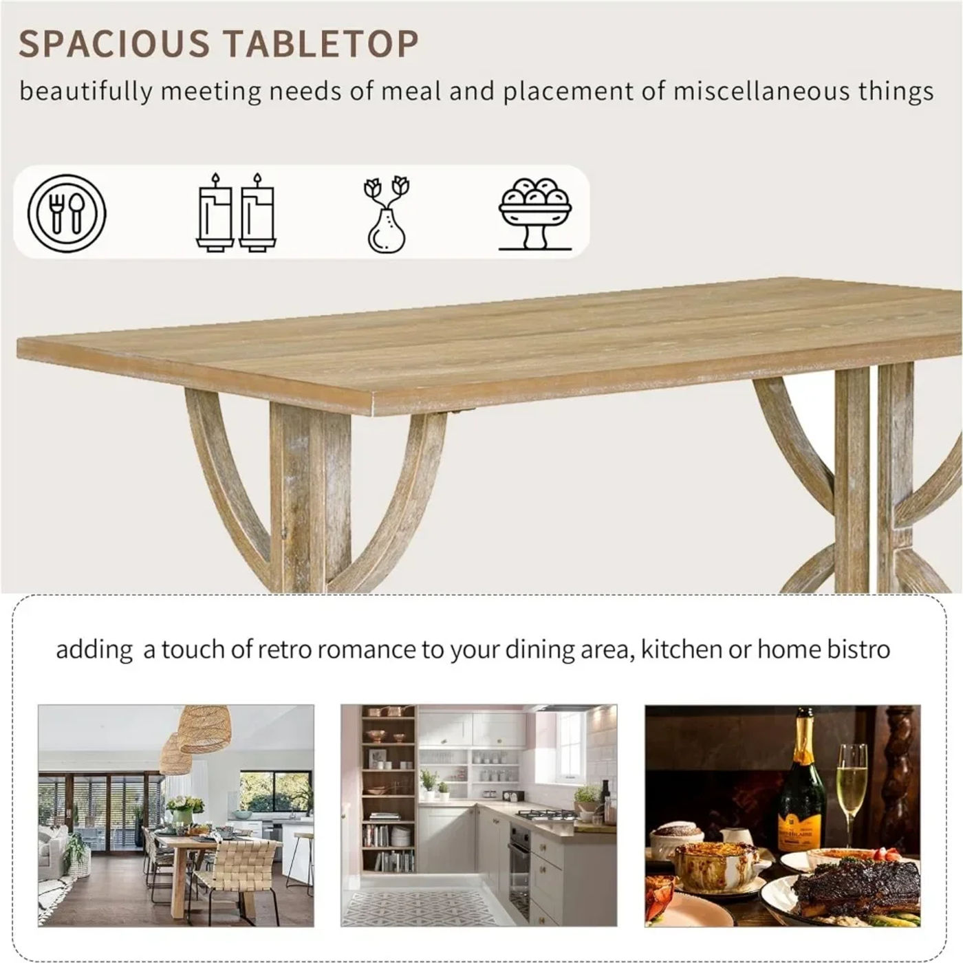 Description Picture 4 of itemDining Table Set for 6, Counter Height Dining Table Set, 6 Piece Dining Room Table Set for Kitchen and Living Room Furniture