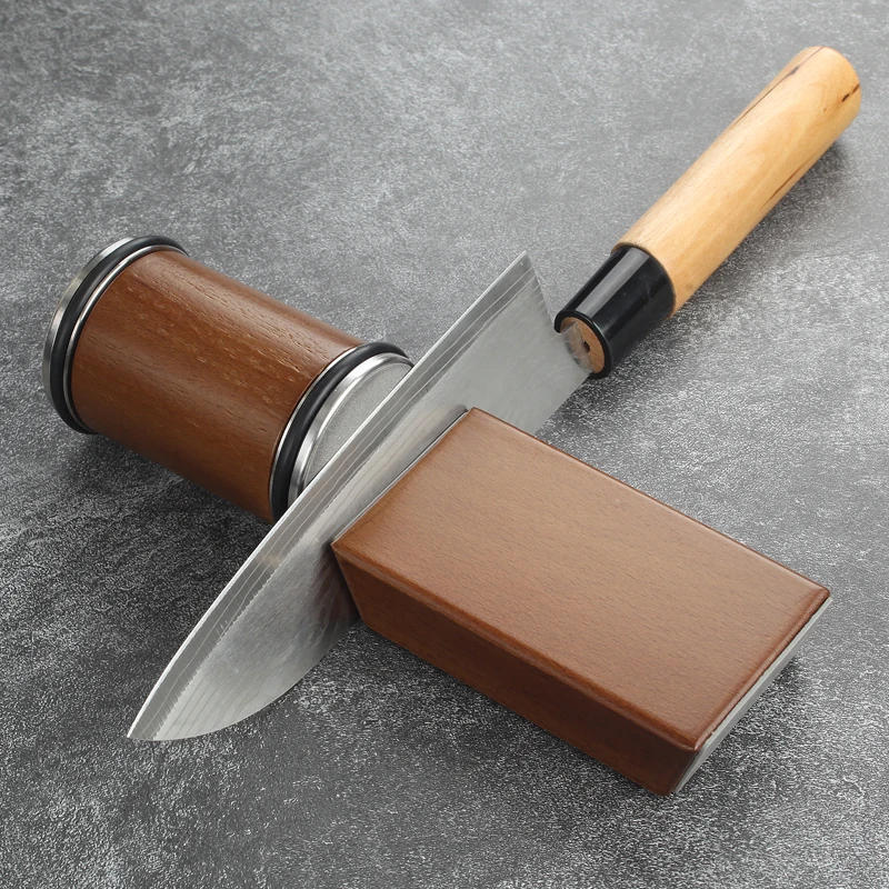 Description Picture 5 of itemMagnetic Rolling Knife Sharpener Diamond Sharpening Stone Wood Kitchen Grinding System 15 20 Degrees Angle Roller Accessory