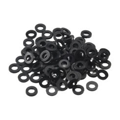 M3 X 6Mm X 1Mm Nylon Flat Insulating Washers Gaskets Spacers Black 200PCS