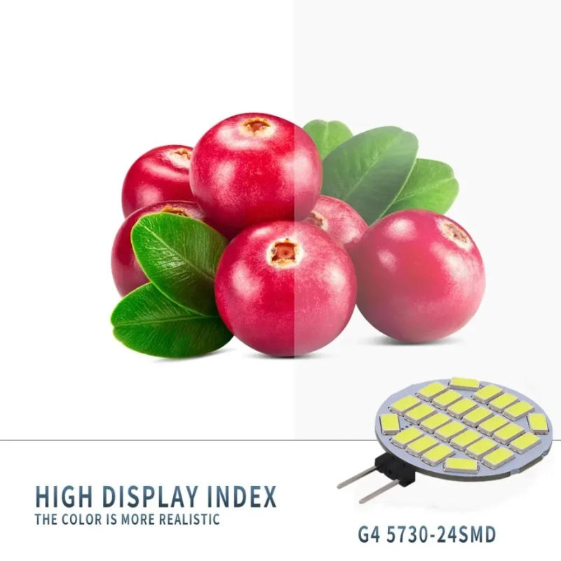 Description Picture 2 of itemYzzKoo 12V 24V AC G4 LED Lamps 3W RV Lighting Replaces 25W Halogen Bulb 350LM 24LEDs 5730 SMD No Flicker Range Hood Boat Light