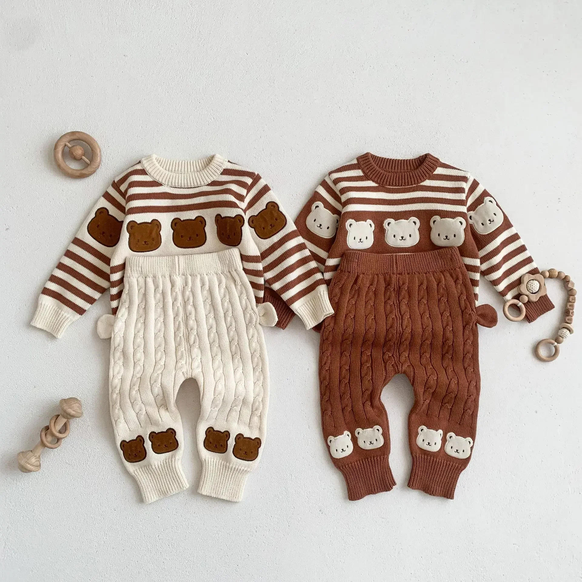 Description Picture 6 of itemWinter Autumn Baby Clothes Set Infant Boy Girl Bear Sweater + Knit Pants Two Piece Suit Kids Knitwear Outfits Toddler Clothes