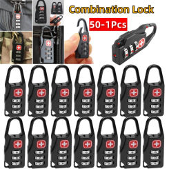 50-1Pcs Combination Padlock Outdoor 3 Digit Long Shackle Waterproof Password Padlock for Suitcase Drawer Luggage Zipper Backpack