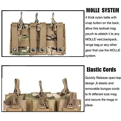 Description Picture 6 of itemTriple Mag Pouch Open-Top Mag Pouches Magazine Pouches for M4 M16 AK Molle Backpack Hunting Gear