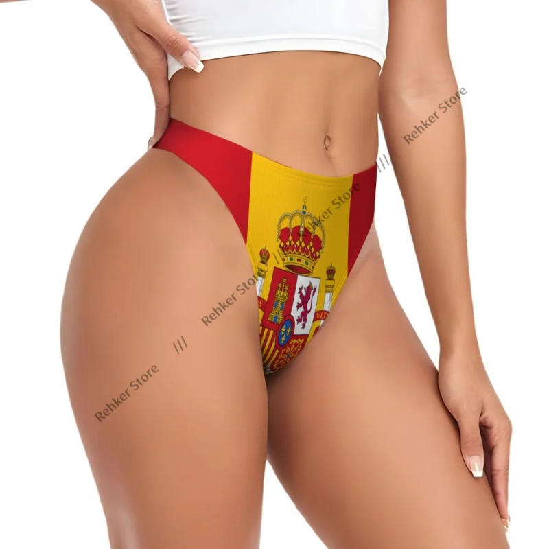 Description Picture 2 of itemSexy Panties Spain Flag Thongs Underwear Women Lingerie Breathable G-string