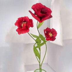 3Pcs Giant Artificial Poppy Paper Flower Marriage Decor Poppies Wedding Road Leads Birthday Party Backdrop Decor Window Display