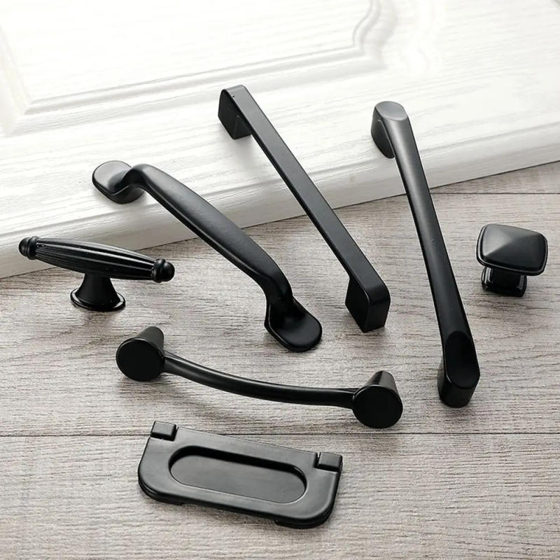 Description Picture 2 of itemBlack Solid Aluminum Alloy Home Improvement Door Pulls Kitchen Cupboard Knobs Furniture Hardware Cabinet Handles Drawer Pulls