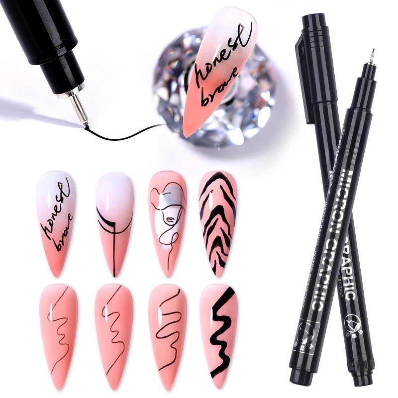 Description Picture 5 of itemNail Art Paintbrush With Ultra-fine Drawing Lines Edges Quick Drying Waterproof Acrylic Marker Pen Graffiti Pen Nail Tools