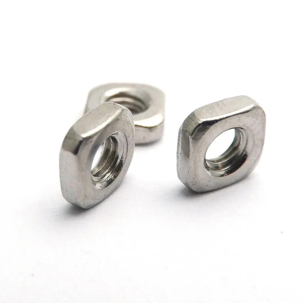 Description Picture 3 of item100pcs Thin Square Nuts M5 M5x8x2.6 A2 304 Stainless Steel Square Thin Nuts DIN 562  Blocks DIN562 Thin Type Metric 5mm