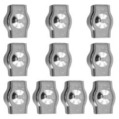 10Pcs Clamps, Wire Cord Clamps, Stainless Steel 304 Cable Clamps, Wire Rope Steel Cable Fixing Clip M10