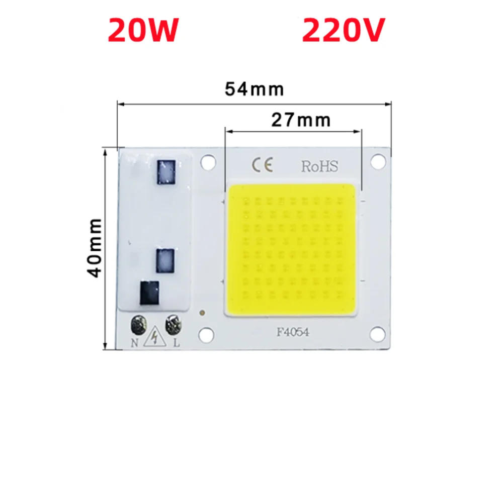 Description Picture 5 of itemLED COB lamp Bead 10W 20W 30W 50W AC 220V 240V IP65 Smart IC No Need Driver DIY Flood light Led Bulb Spotlight Outdoor Chip Lamp