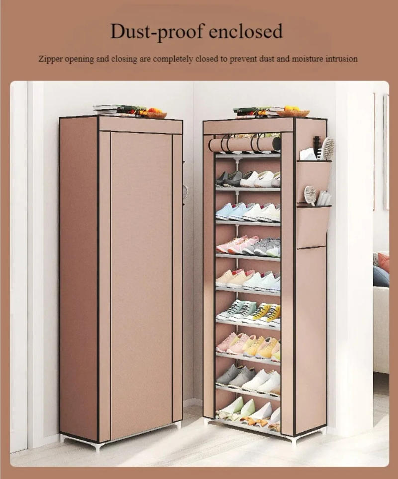 Description Picture 5 of itemMultilayer Shoes Cabinet Simple Dustproof Shoe Cabinet Home Hallway Space-saving Shoe Shelf Nonwoven Fabric Hallway Stand Holder