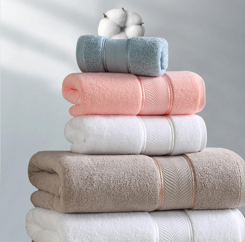 Description Picture 5 of itemLuxury Pure Cotton Towels Solid Color Face Hand Bath Towel Soft Thick Large for Adults Kids Home Bathroom Spa Toalla Serviette