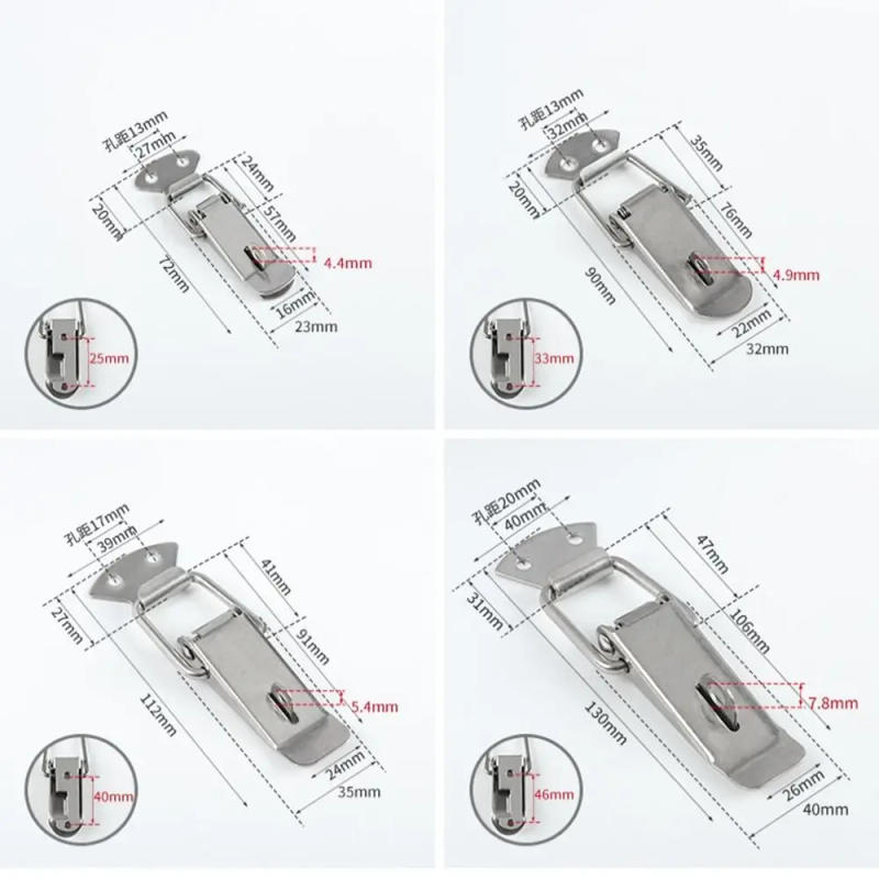 Description Picture 3 of itemToggle Latch Catch Stainless Steel Duckbill Spring Buckle Toolbox Lock Cabinet Boxes Handle Toggle Lock Clamp Hasp