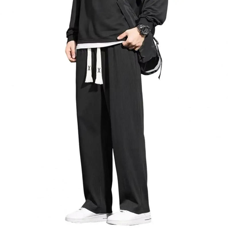 Description Picture 5 of itemMale Trousers Elastic Waist Breathable Wide Leg Pants Casual Sports Long Pants Straight Men Casual Pants Male Garment