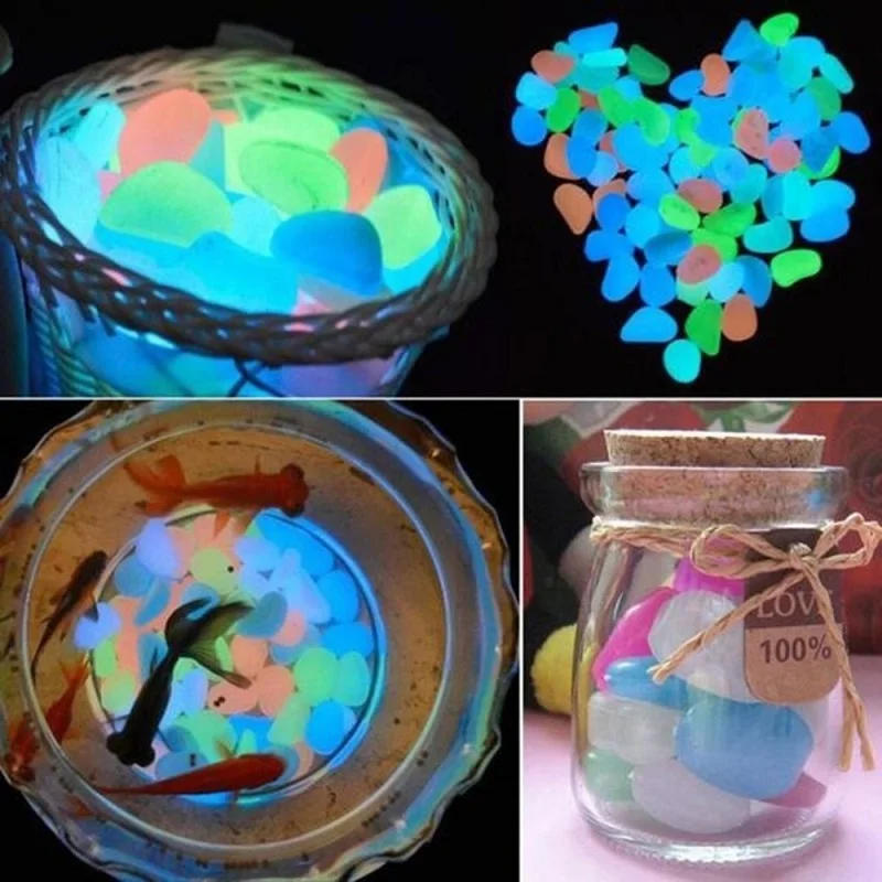 Description Picture 5 of item50Pcs Glow in the Dark Garden Pebbles For Sidewalk Garden Terrace Lawn Garden Patio Fish Tank Aquarium Decoration Glow Stone