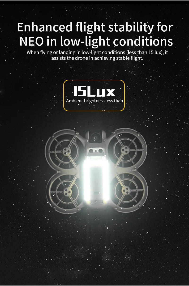 Description Picture 4 of itemNeo LED Landing Gear for DJI Neo Drone Night Flight Light Extension 10mm Height Leg Luminous Tripod Rechargeable Accessories