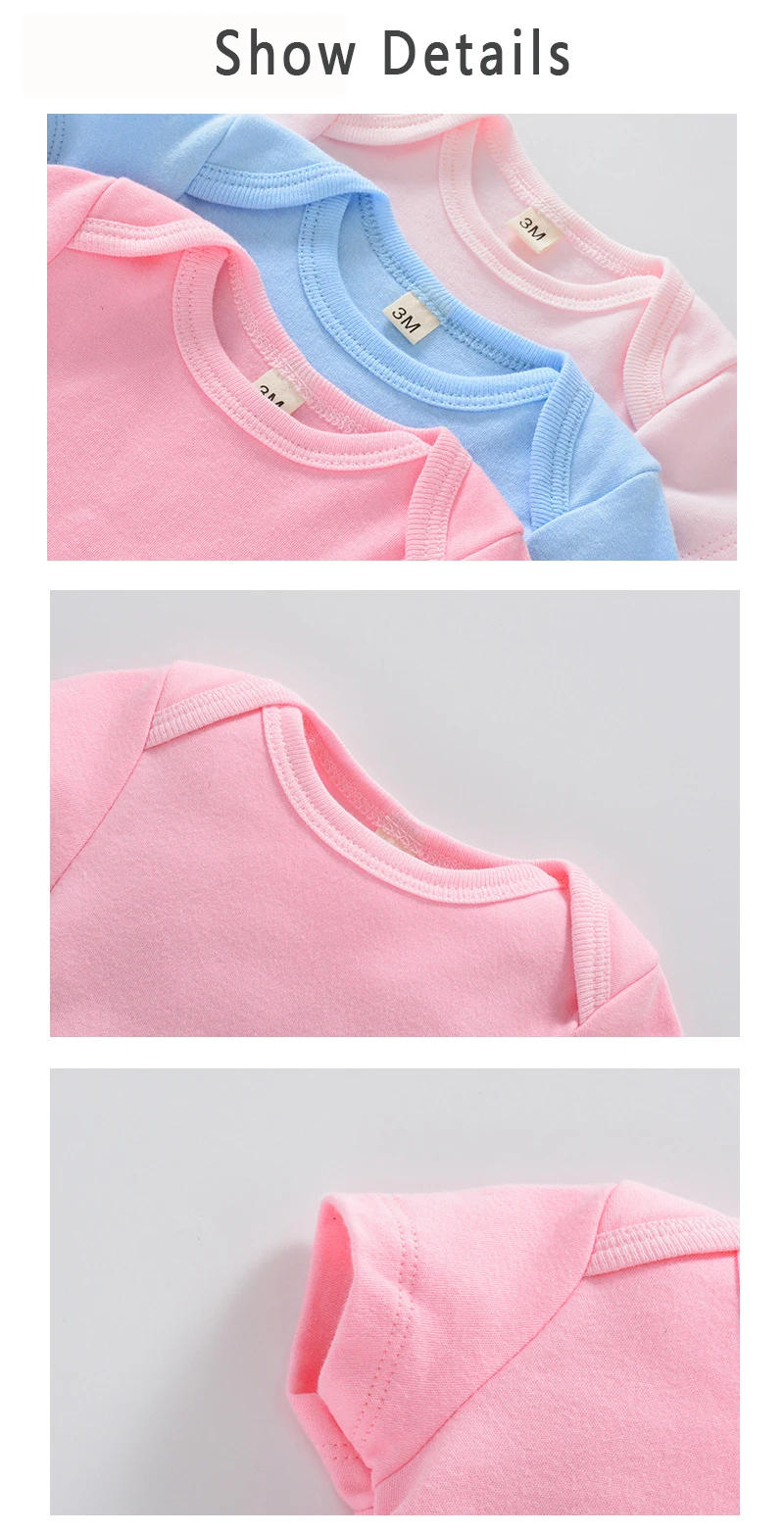 Description Picture 6 of itemBaby Clothes Boy/Girl Baby Bodysuit Summer Clothes Solid Color Romper Soft Cotton Jumpsuit For Newborns Clothing 2024 New