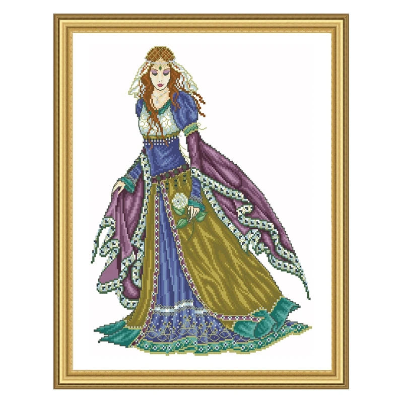 Description Picture 2 of itemCross Stitch Kit Princess Series Beautiful Girl Bead Edition 28ct 18ct 14ct 11ct can be Customized Printed Cloth Hand Embroidery