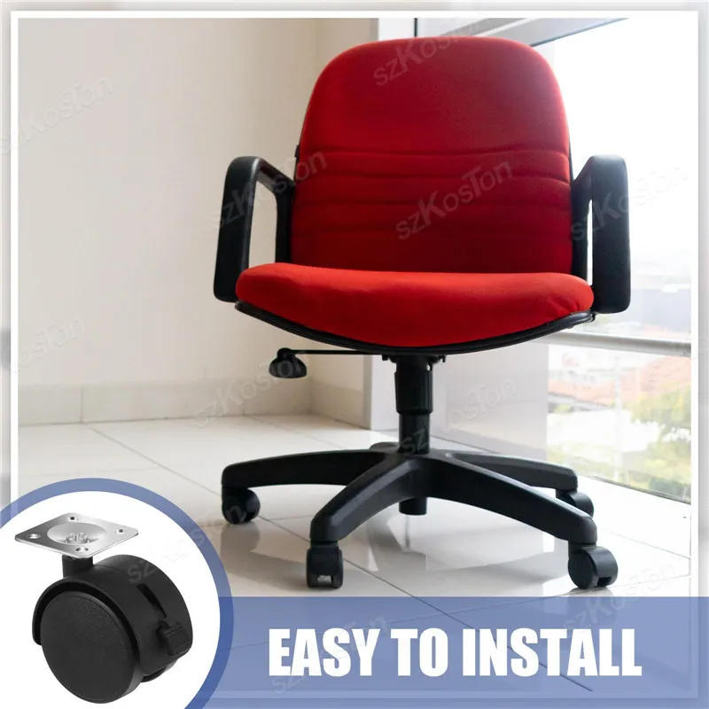 Description Picture 5 of item4Pcs 1.5/2 Inch Swivel Caster Wheels Black Nylon Flat Plate Caster Wheel with Brake Replacement for Furniture Cart Cabinet Shelf