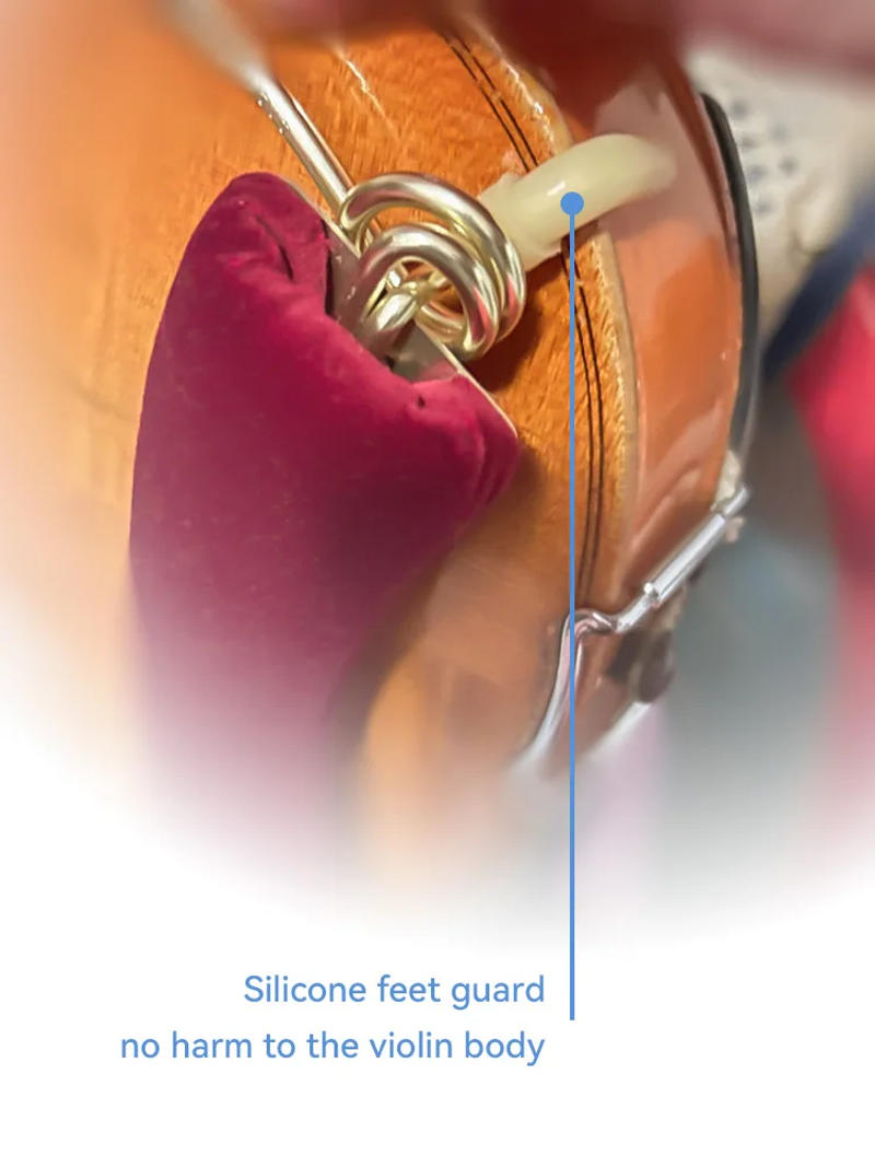 Description Picture 3 of itemViolin Shoulder Rest Aluminum Alloy Support Silicone Foot Cover Fits 1/8 1/4 1/2 3/4 4/4 size violin, Violin Accessories