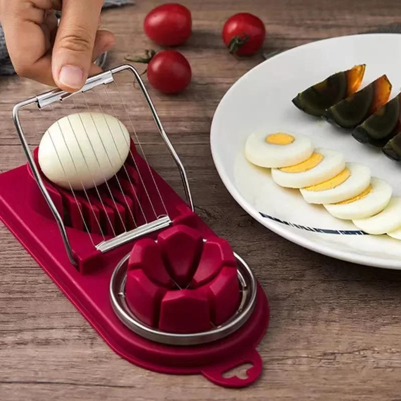 Description Picture 2 of itemMultifunctional Egg Cutter Stainless Steel Egg Slicer Sectioner Cutter Mold Flower-Shape Luncheon Meat Cutter Kitchen Gadgets