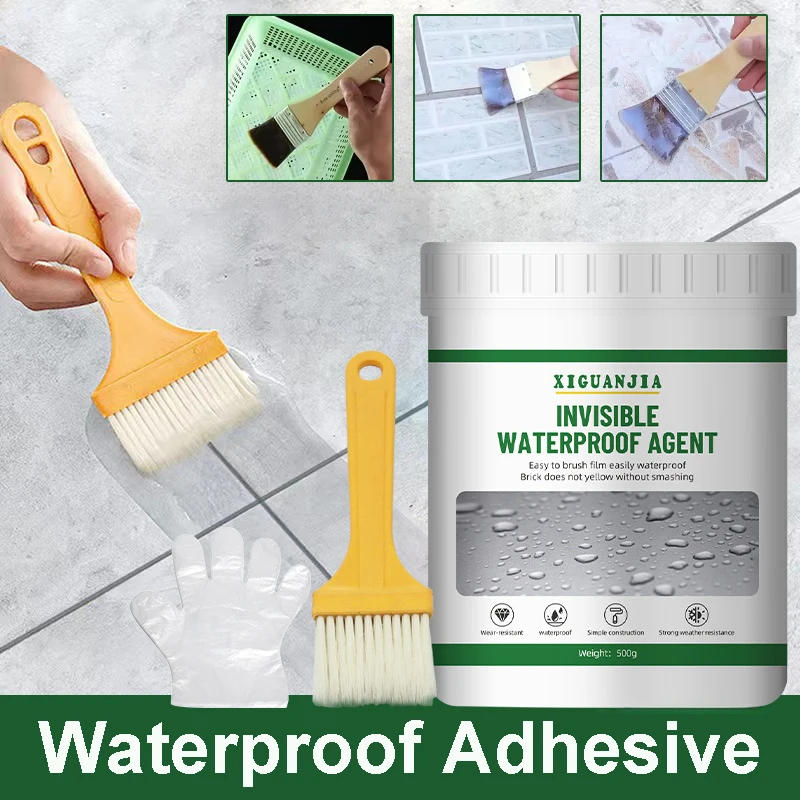 Description Picture 4 of itemWaterproof Agent Transparent Sealing Coating 300/500g with Brush Leak-Free Glue Adhesive Strong Sealant Toilet Home Repair Tools