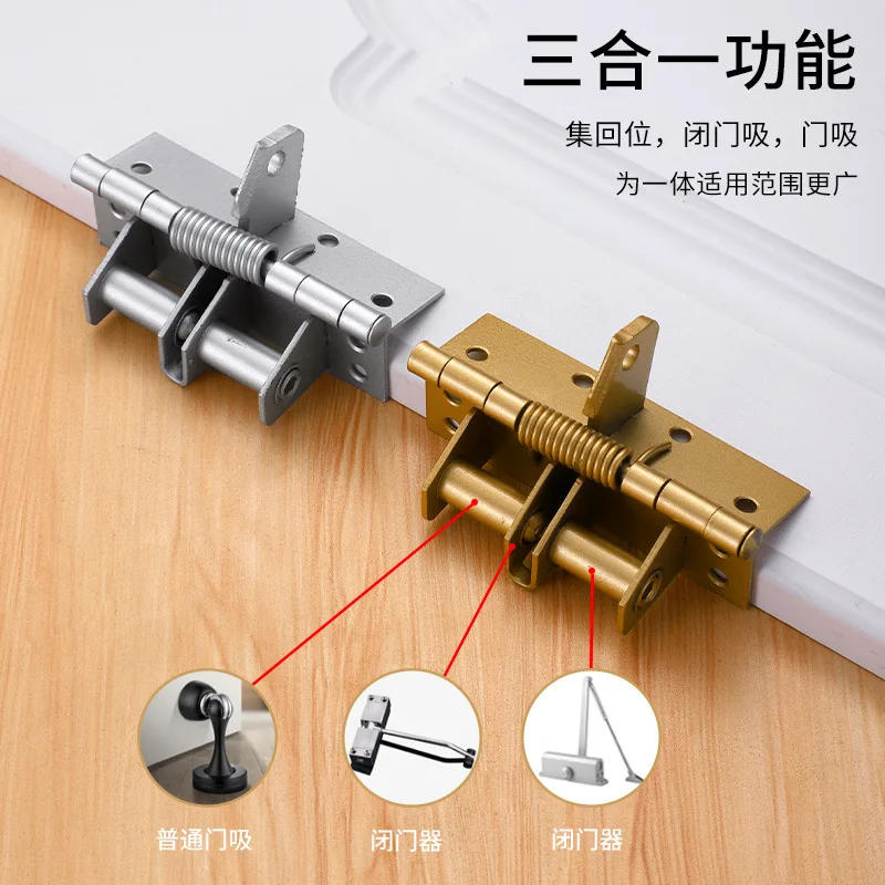 Description Picture 3 of item4 Inch Hidden Door Closer 90 Degrees Positioning Soft Close Spring Hinge Stopper For Screen Door Cabinet Furniture Hardware