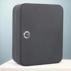 Combination Key Cabinet 20 Key Hooks Key Cabinet Wall Mount with Key/Code Lock Key Storage Lock Box Key Holder Box Wall Mount