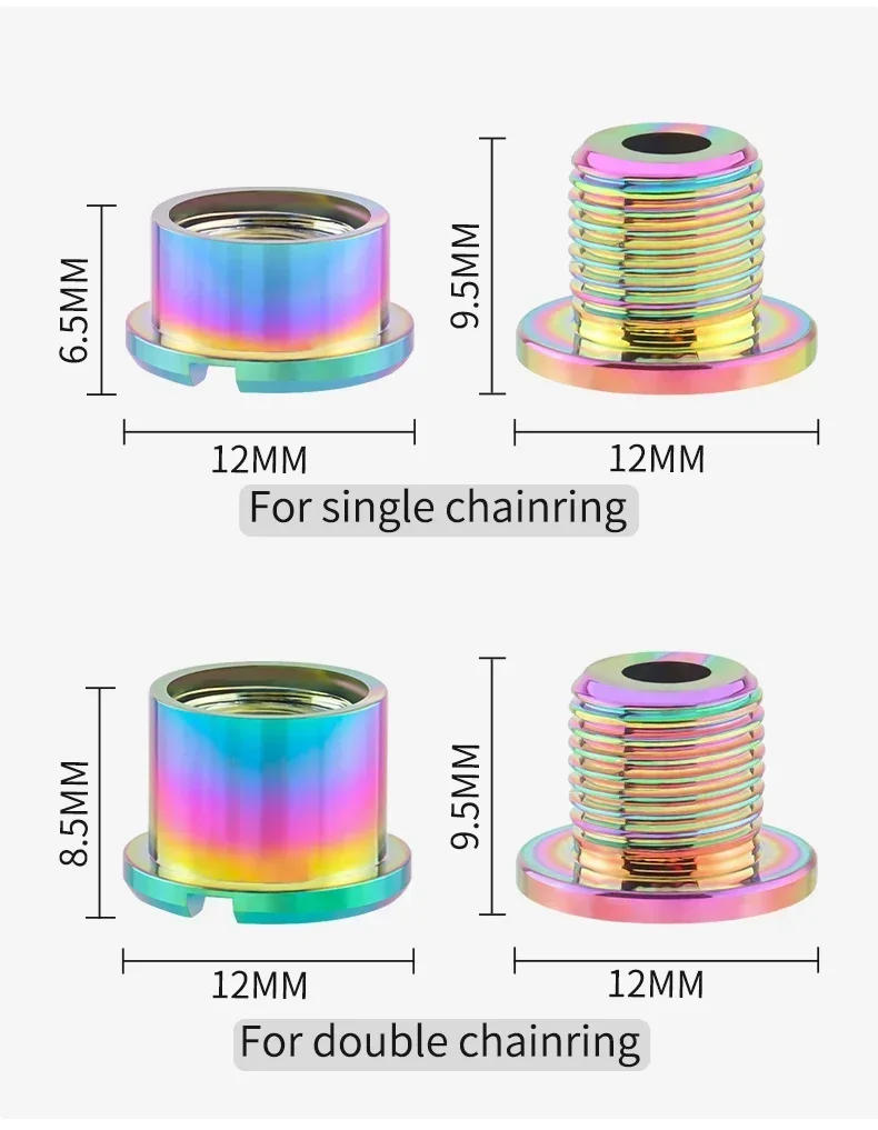 Description Picture 4 of itemNew 4/5PCS Chainring Bolts Single Double Chainring Screws Mountain Road MTB Bike Crank Bolts 6.5/8.5mm Cycling Accessories