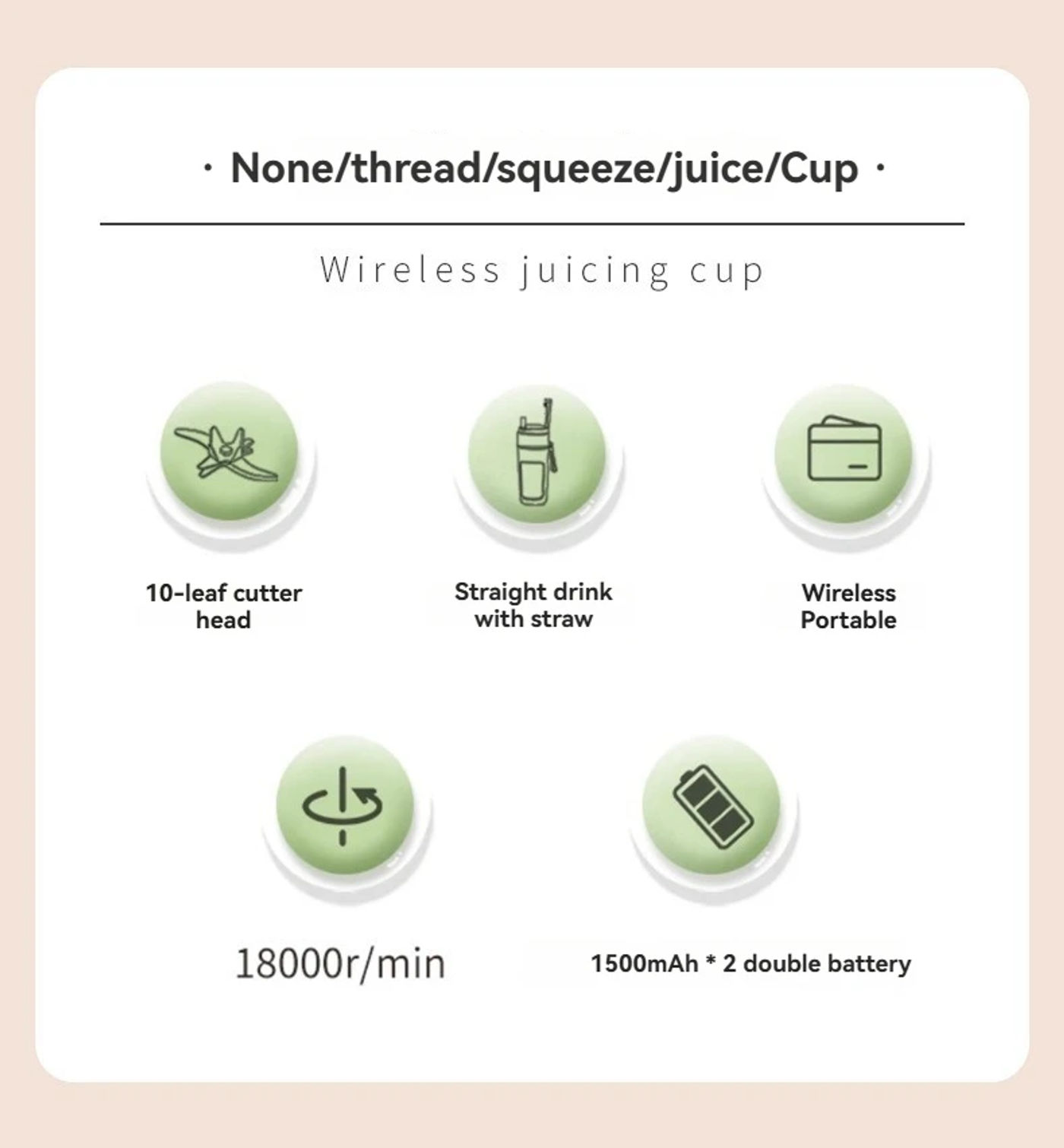 Description Picture 3 of itemRechargeable Mixers Fruit vegetable Juice Portable Juicer Cup Bottle Mini Fast Electric Blender Smoothie Ice Maker Outdoor