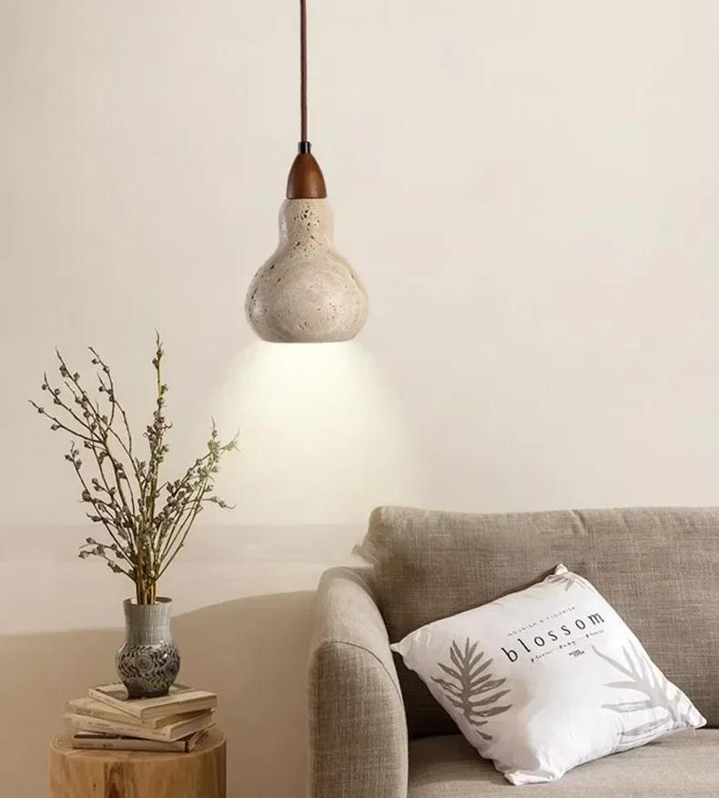 Description Picture 6 of itemNordic Natural Stone Indoor Chandelier Marble Dining Room Kitchen Lighting Bedroom Lamp Wire Adjustable Dropshipping lámpara