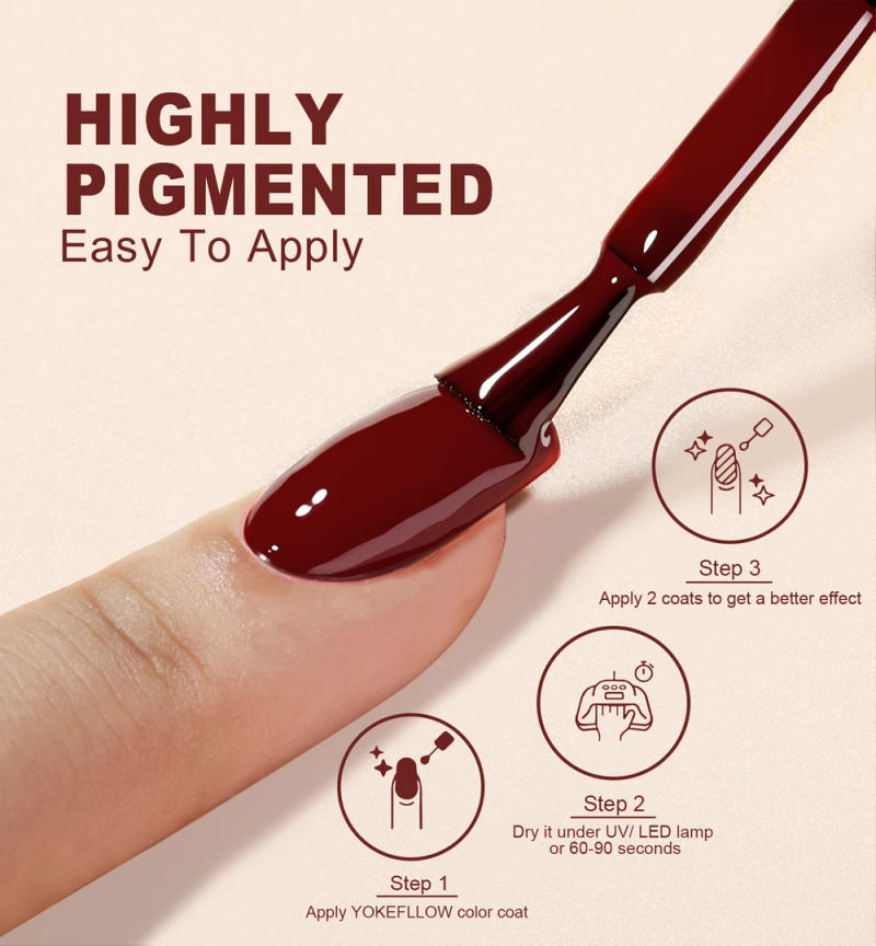 Description Picture 4 of itemYOKEFELLOW 10ml Begonia Color Series Gel Nail Polish Semi Permanent Gel Nail Gel Varnish UV Soak Off Gel Nail Art Decoration