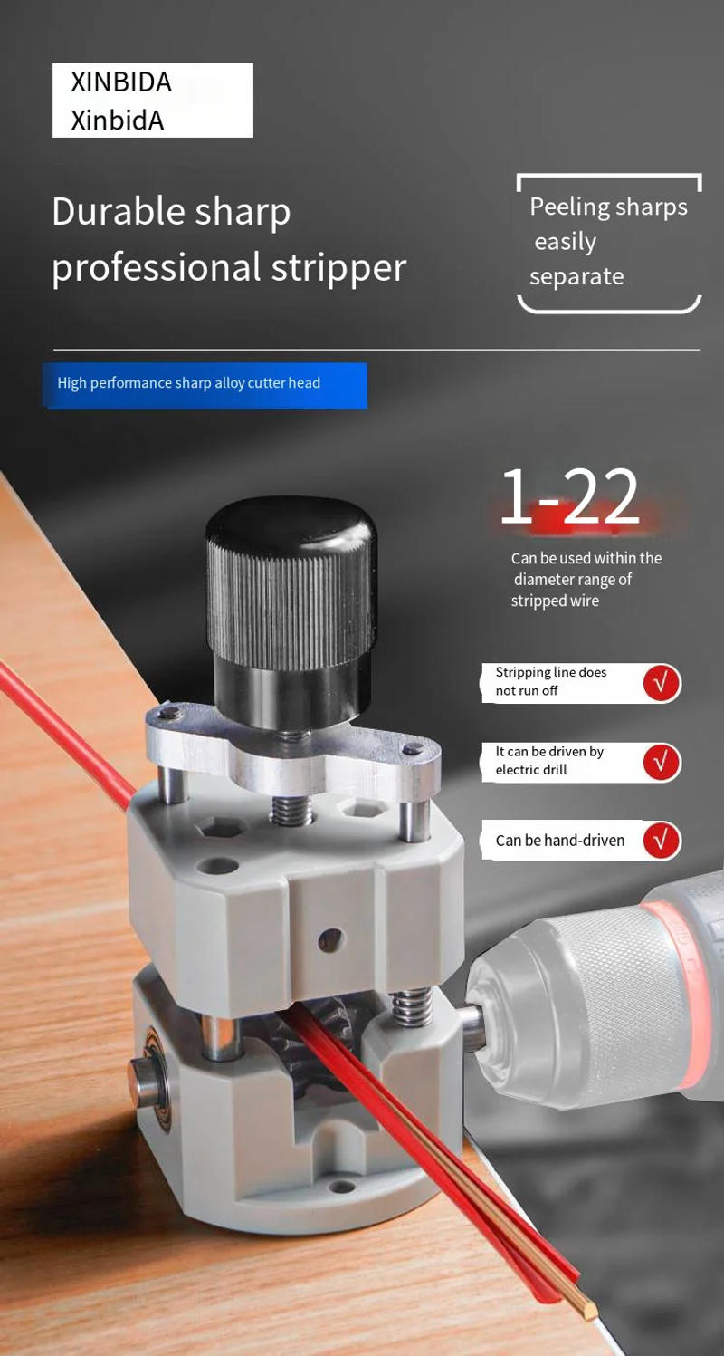 Description Picture 2 of itemManual Wire Stripping Made Easy - Powered Wire Stripper Machine, Copper Wire Stripper, Drill Wire Stripper, Electric Wire Stripp