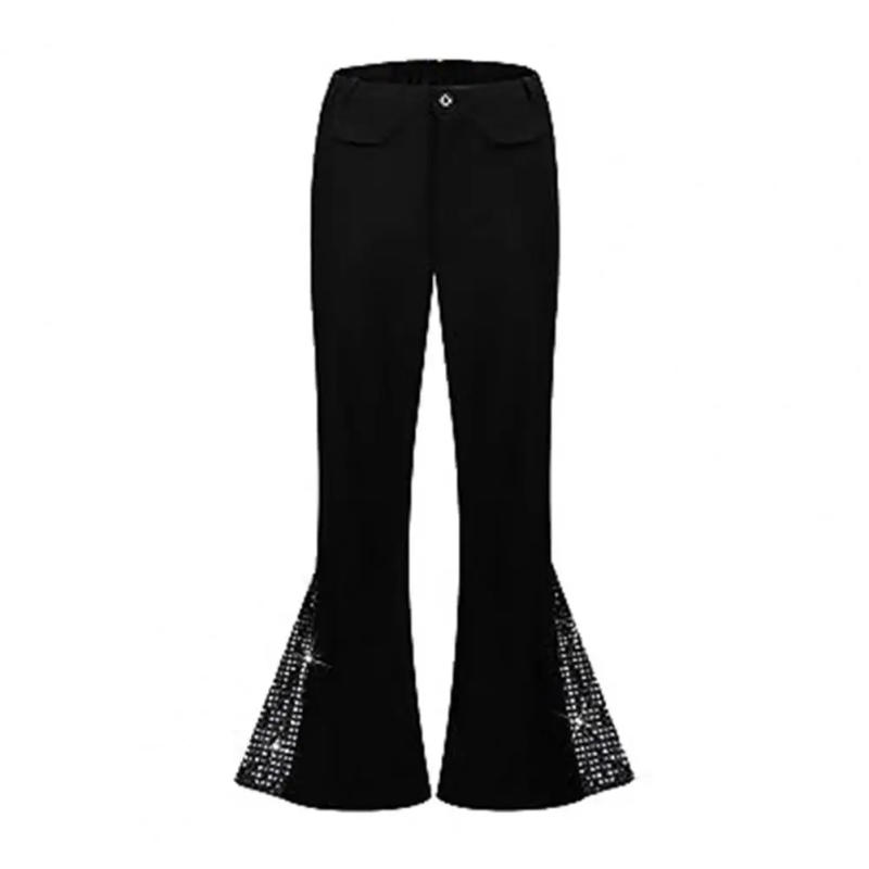 Description Picture 2 of itemMen Bell-bottom Pants Retro Sequin Flared Pants for Men 60s 70s Vintage Hippie Costume Carnival Party Music Festival Cosplay