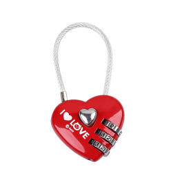 Luggage Alloy Cute Wedding Password Travel Shaped Mini Padlock Love Heart Lock Digital Lock Lock