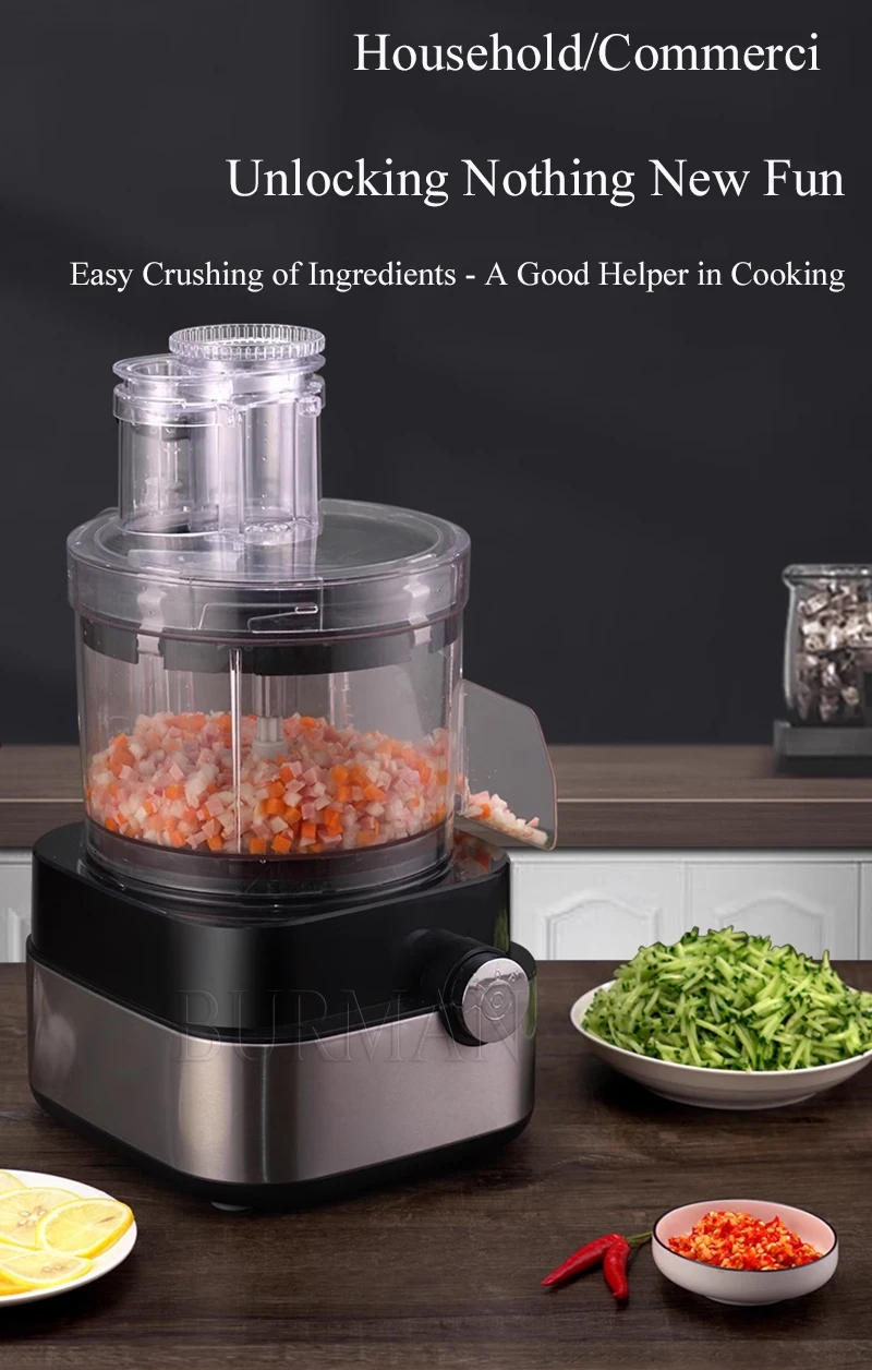 Description Picture 3 of itemElectric Vegetable Cutter Multifunctional Fully Automatic Dicer Shredder Fruit Slicer Meat Grinder Machine