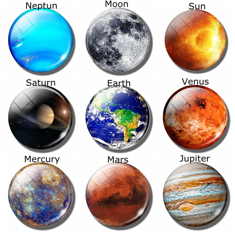 Description Picture 3 of itemSolar System Luminous Magnet Fridge Planet Universe Outer Space Refrigerator Magnets Stickers Glass Glow In The Dark Home Decor