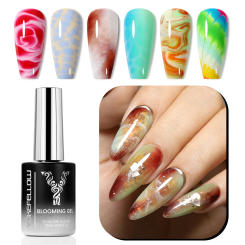 YOKEFELLOW 16ML Blooming Gel Nail Polish Flower Watercolor Marble Smudge Effect Translucent Function GEL For Nail Art DIY Design