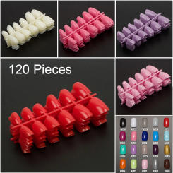10 Sets, 120 Pieces of Short Round Square Color False Nail Tips Press on Nails Short Acrylic Nail Tips Press On Fake Nails