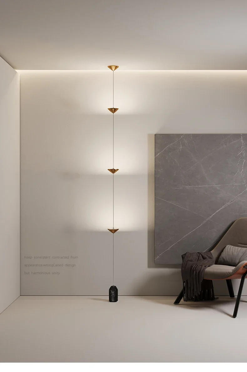 Description Picture 2 of itemMinimalist Wiring Floor Lamp Ceiling Led Decoration Design Hanging Lamp for Bedroom Bedside Hotel Lighting Pendant Light