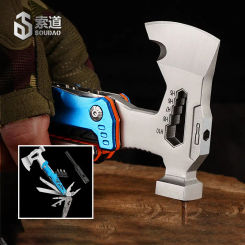 Car mounted outdoor multifunctional axe, hammer pliers, chopping wood tactical axe, camping survival chopping wood axe