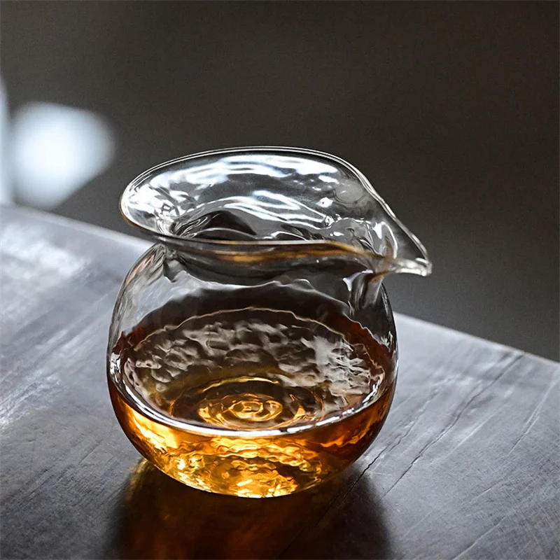 Description Picture 2 of item220ml Japanese Hammer Pattern Glass Fair Cup Chahai Tea Pitcher Heat resistant Coffee Kung Fu Tea Separator Tea Set Accessories