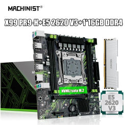 Machinist X99 PR9-H motherboard kit LGA2011-3 Xeon E5 2620 V3 CPU 1pcs DDR4 16GB ECC memory NVME SATA M.2 dual channel
